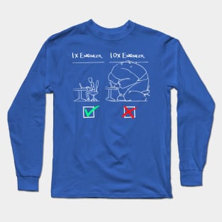 1x vs 10x Engineers Long Sleeve T-Shirt